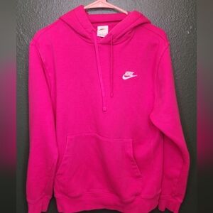 Nike Pink Pullover Hoodie with White Swoosh